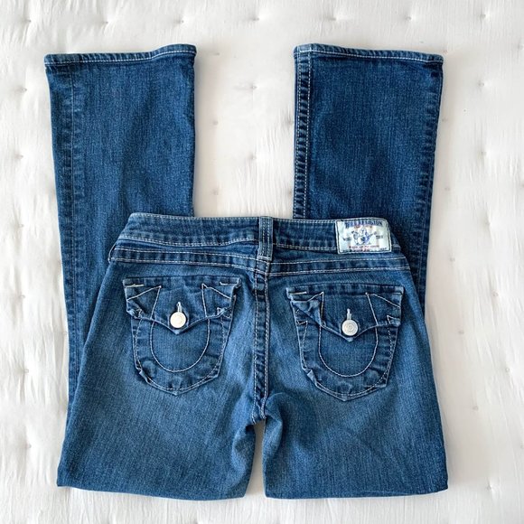 True religion low-rise boot medium wash jeans 27 - Picture 4 of 8